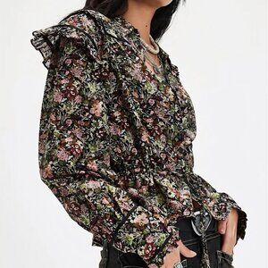 FREE PEOPLE Printed Daybreak Blouse